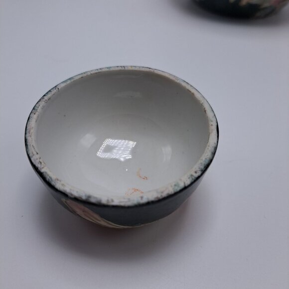 Vintage Cloisonné Style Ginger Jar With Lid Floral Design - Picture 8 of 12